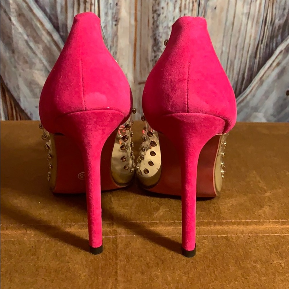 Rainbow Cat Pink / Orange See Through Heels - Picture 3 of 8
